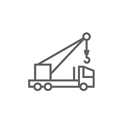 Image showing Mobile crane line icon.