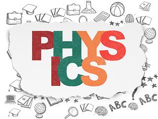 Image showing Studying concept: Physics on Torn Paper background