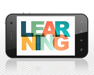 Image showing Education concept: Smartphone with Learning on  display