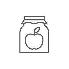 Image showing Apple jam jar line icon.