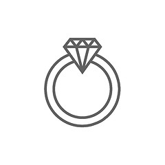 Image showing Diamond ring line icon.