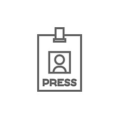 Image showing Press pass ID card line icon.