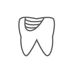 Image showing Tooth decay line icon.