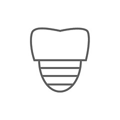 Image showing Tooth implant line icon.