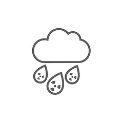 Image showing Radioactive cloud and rain line icon.