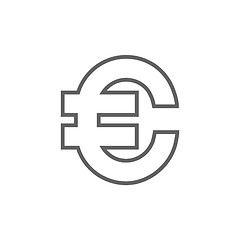 Image showing Euro symbol line icon.