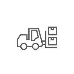 Image showing Forklift line icon.