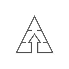 Image showing Pyramid with arrow up line icon.