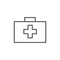 Image showing First aid kit line icon.