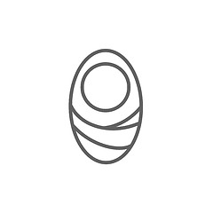 Image showing Infant wrapped in swaddling clothes line icon.