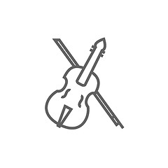 Image showing Violin with bow line icon.
