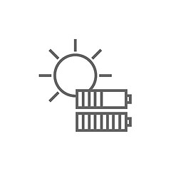 Image showing Solar energy line icon.