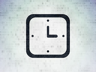 Image showing Time concept: Watch on Digital Paper background