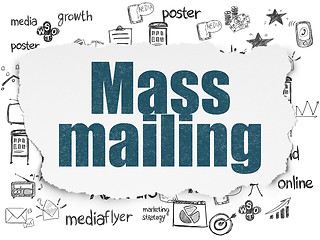 Image showing Marketing concept: Mass Mailing on Torn Paper background