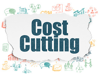 Image showing Business concept: Cost Cutting on Torn Paper background