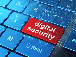 Image showing Safety concept: Digital Security on computer keyboard background