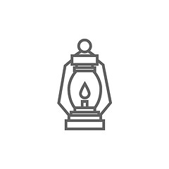 Image showing Camping lantern line icon.