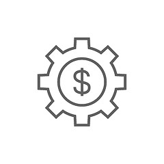 Image showing Gear with dollar sign line icon.