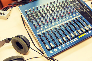 Image showing control panel at recording studio or radio station