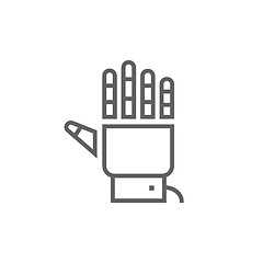 Image showing Robot hand line icon.