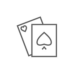 Image showing Playing cards line icon.