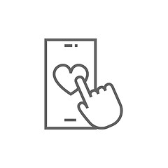 Image showing Smartphone with heart sign line icon.