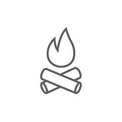 Image showing Campfire line icon.