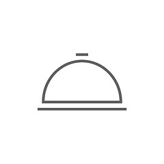 Image showing Restaurant cloche line icon.