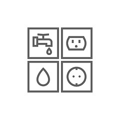 Image showing Utilities signs electricity and water line icon.