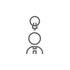 Image showing Businessman with idea line icon.