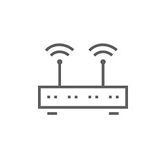 Image showing Wireless router line icon.