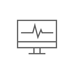 Image showing Heart beat monitor line icon.