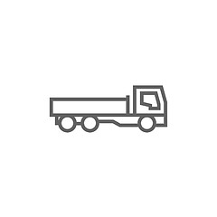 Image showing Dump truck line icon.