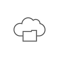 Image showing Cloud computing line icon.