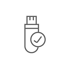 Image showing USB flash drive line icon.