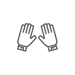 Image showing Motorcycle gloves line icon.