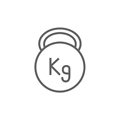 Image showing Kettlebell line icon.