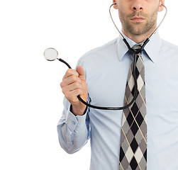 Image showing Doctor with stethoscope, isolated