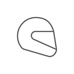 Image showing Motorcycle helmet line icon.