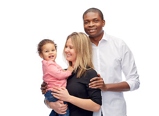 Image showing happy multiracial family with little child