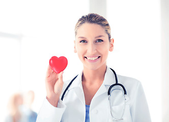 Image showing female doctor with heart