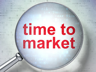 Image showing Time concept: Time to Market with optical glass