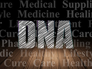 Image showing Health concept: DNA in grunge dark room
