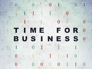 Image showing Business concept: Time for Business on Digital Paper background