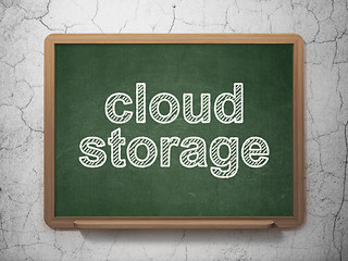 Image showing Protection concept: Cloud Storage on chalkboard background