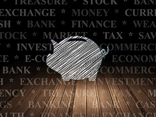 Image showing Currency concept: Money Box in grunge dark room