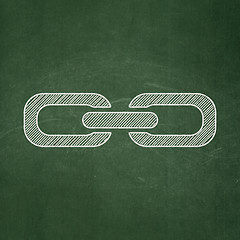 Image showing Web design concept: Link on chalkboard background