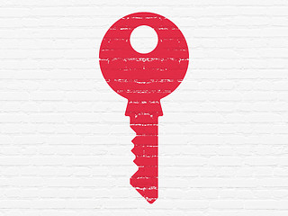 Image showing Security concept: Key on wall background