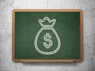 Image showing Money concept: Money Bag on chalkboard background