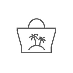 Image showing Beach bag line icon.